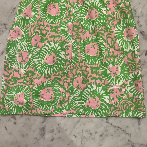Like new! Lilly Pulitzer Liz Sunnyside Lions Print Green & Pink Shift Dr… - Picture 11 of 14